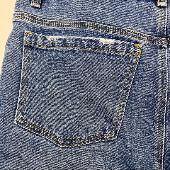 #125 Zara TRF IX'D Makers Distressed Denim Skirt with Raw Hem - Picture 5 of 9